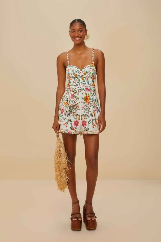 FARM RIO DELICATE FOREST OFF-WHITE ROMPER