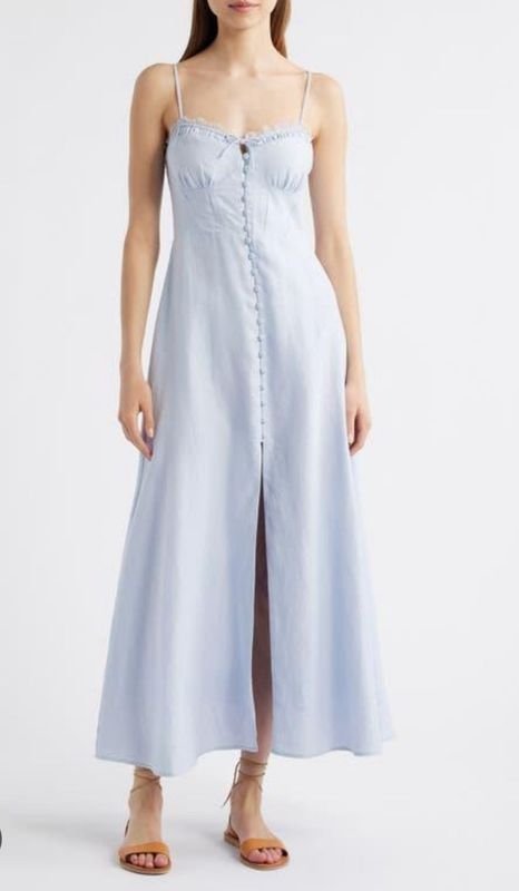 LOVE SHACK FANCY LINELLA DRESS SUMMER SKY BLUE
