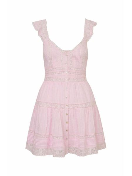 LOVE SHACK FANCY RIETTA DRESS BALLERINA PINK