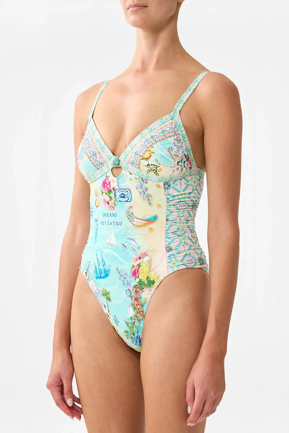 CAMILLA KNOT FRONT PANELLED ONE PIECE JUST COASTING