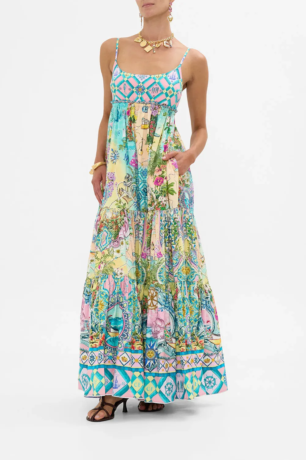 CAMILLA LONG DRESS WITH JERSEY BODICE JUST COASTING