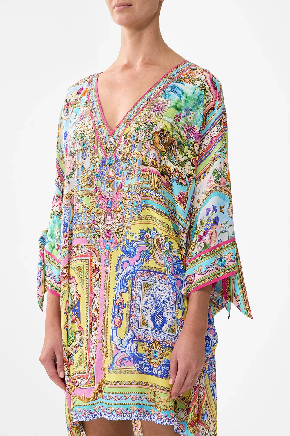 CAMILLA TIE SLEEVE SHORT V NECK KAFTAN SPIRIT OF SANTA MARIA