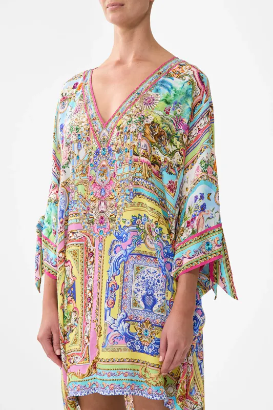 CAMILLA TIE SLEEVE SHORT V NECK KAFTAN SPIRIT OF SANTA MARIA