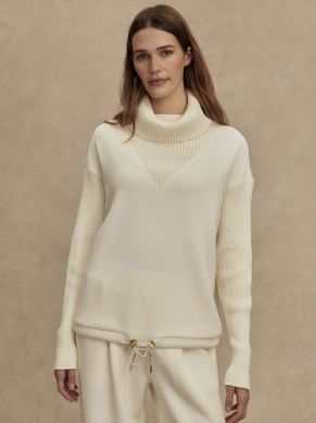 Varley hannah cowl neck sweat egret
