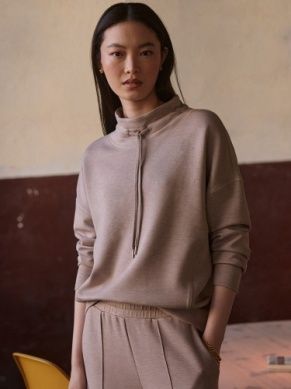 Varley oakdale sweat taupe marl