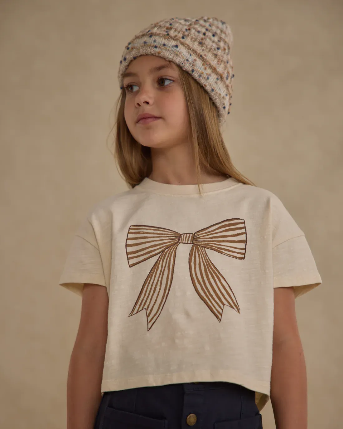 RYLEE &amp; CRU BOXY TEE || BOW NATURAL