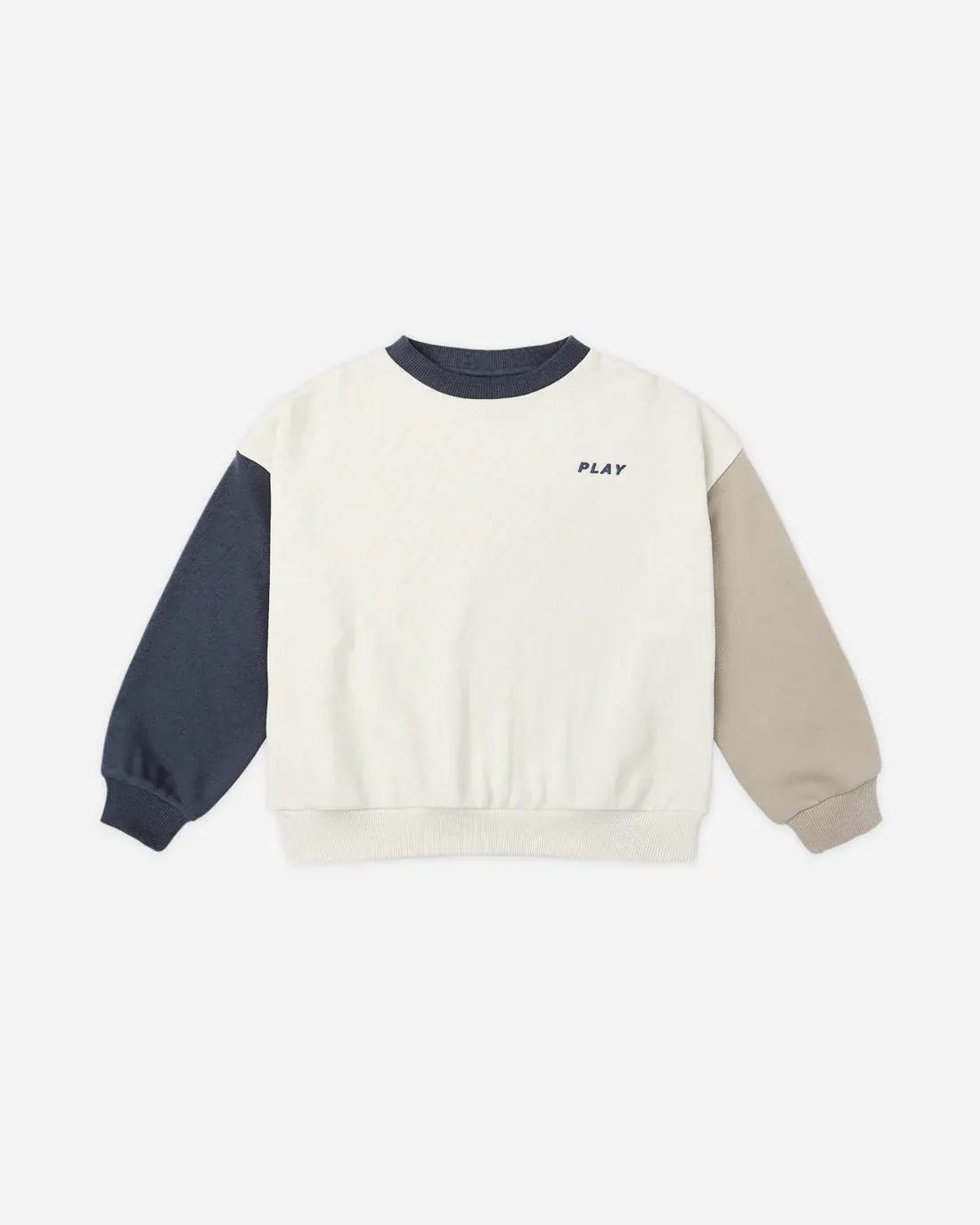 RYLEE &amp; CRU RELAXED SWEATSHIRT || NAVY COLOR BLOCK NATURAL