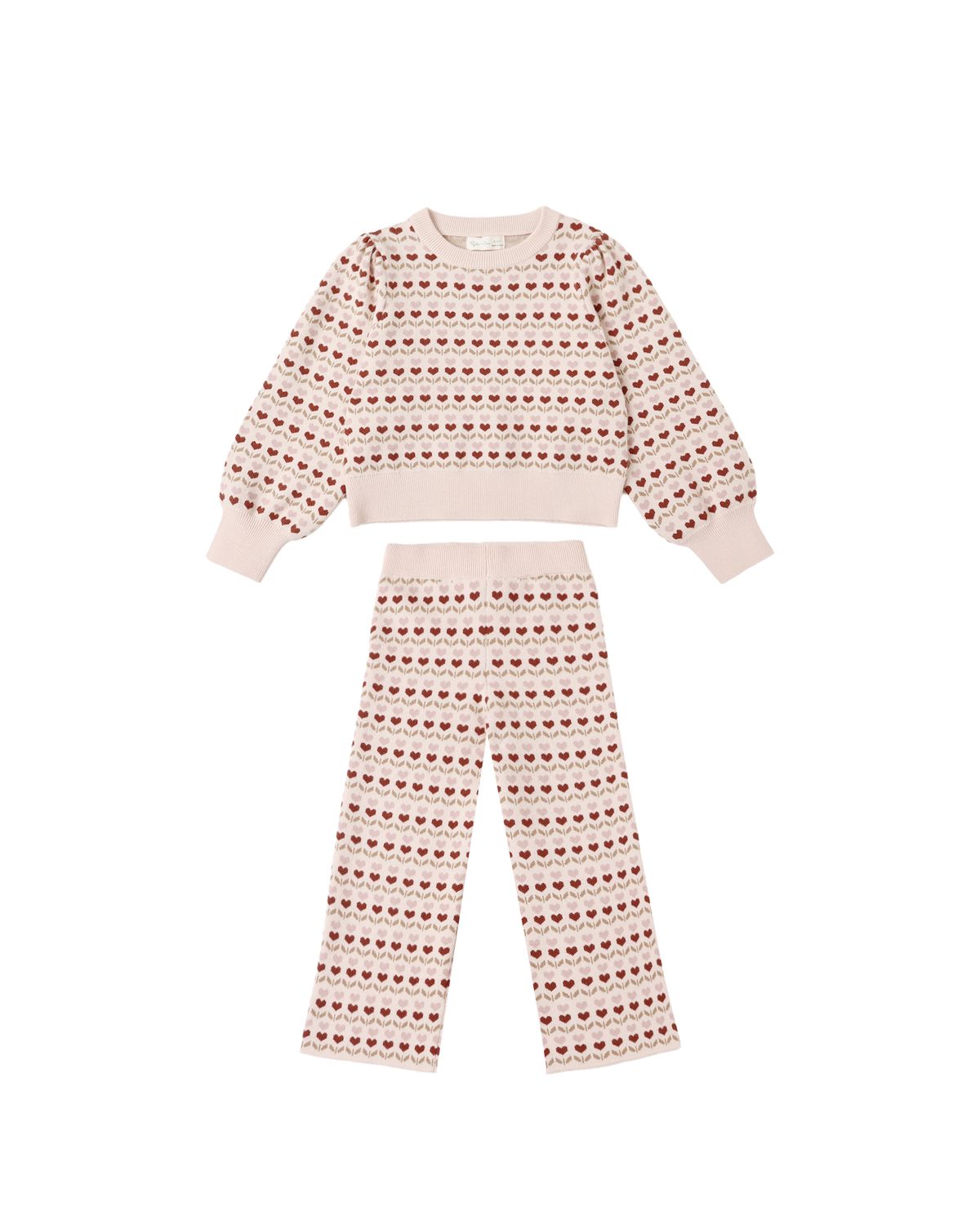 RYLEE &amp; CRU JACQUARD KNIT SET || RUBY HEARTS
