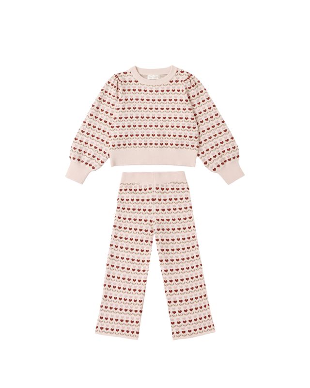 RYLEE &amp; CRU JACQUARD KNIT SET || RUBY HEARTS