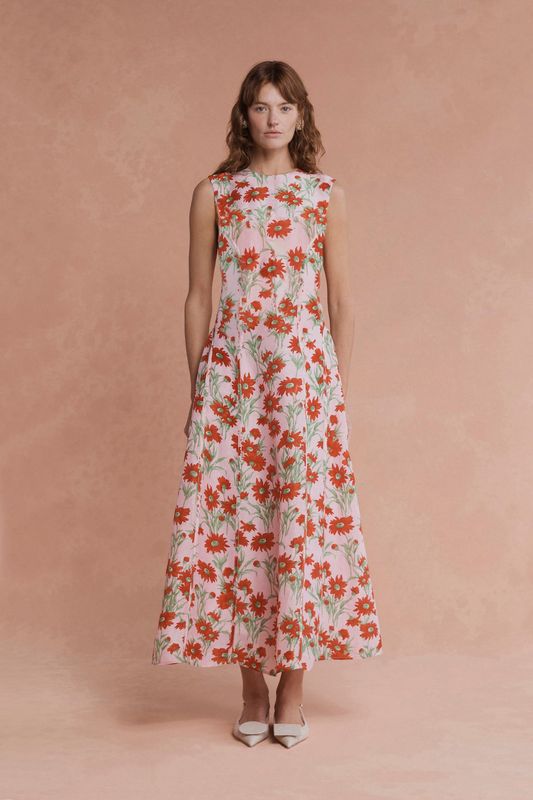 LOVAAN POLLYANNA MIDI DRESS ASTER FLORAL