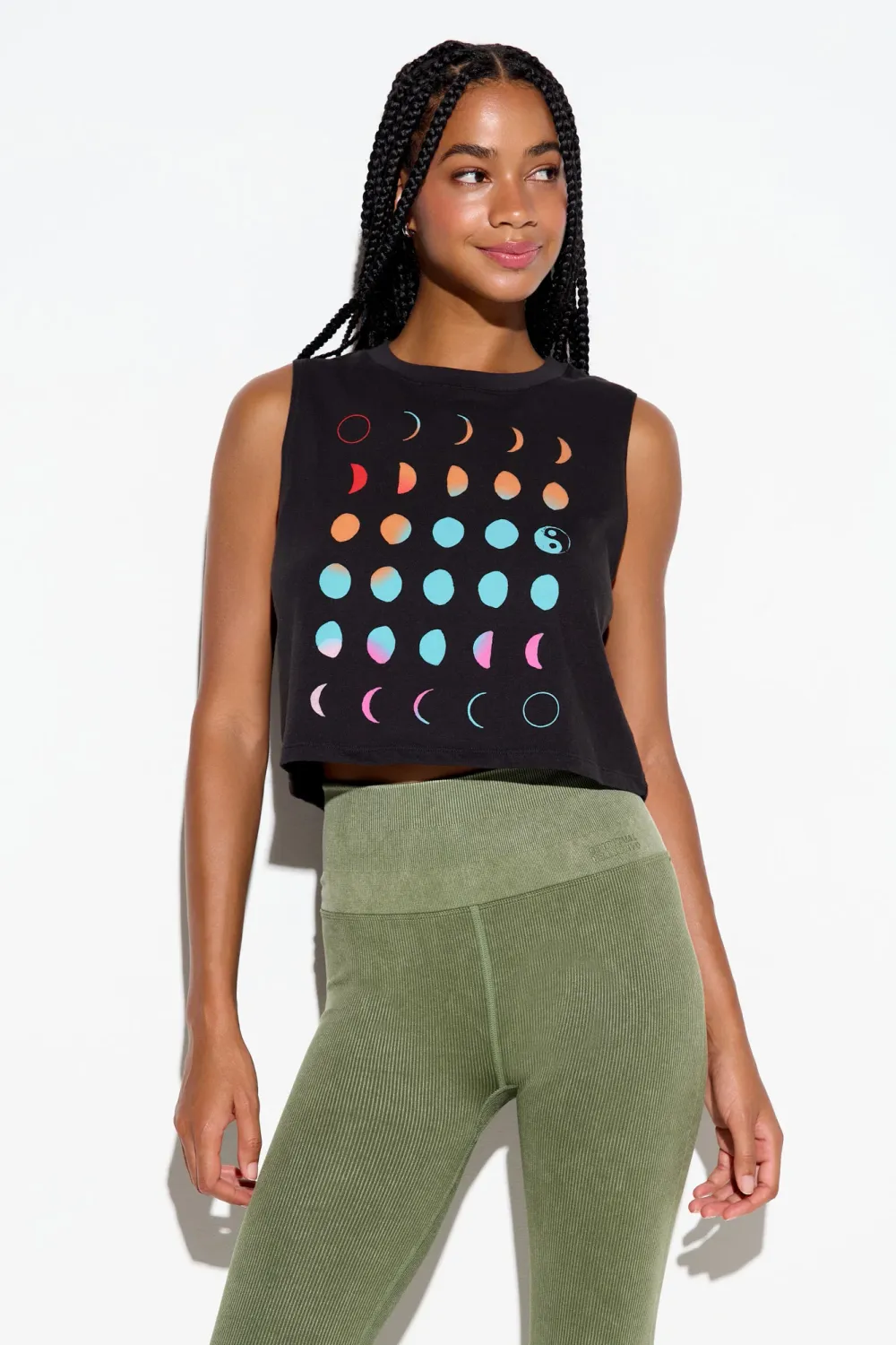 Spiritual Gangster eclipse spirit crop tank black