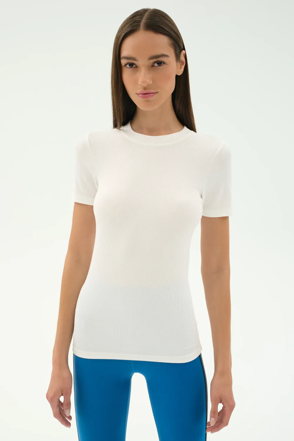 SPLITS 59 LOUISE RIB SHORT SLEEVE WHITE