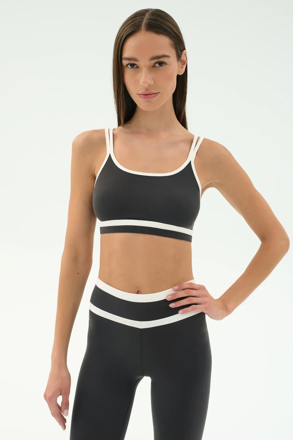 SPLITS 59 EVA RIGOR DOUBLE STRAP BRA GRAPHITE/WHITE