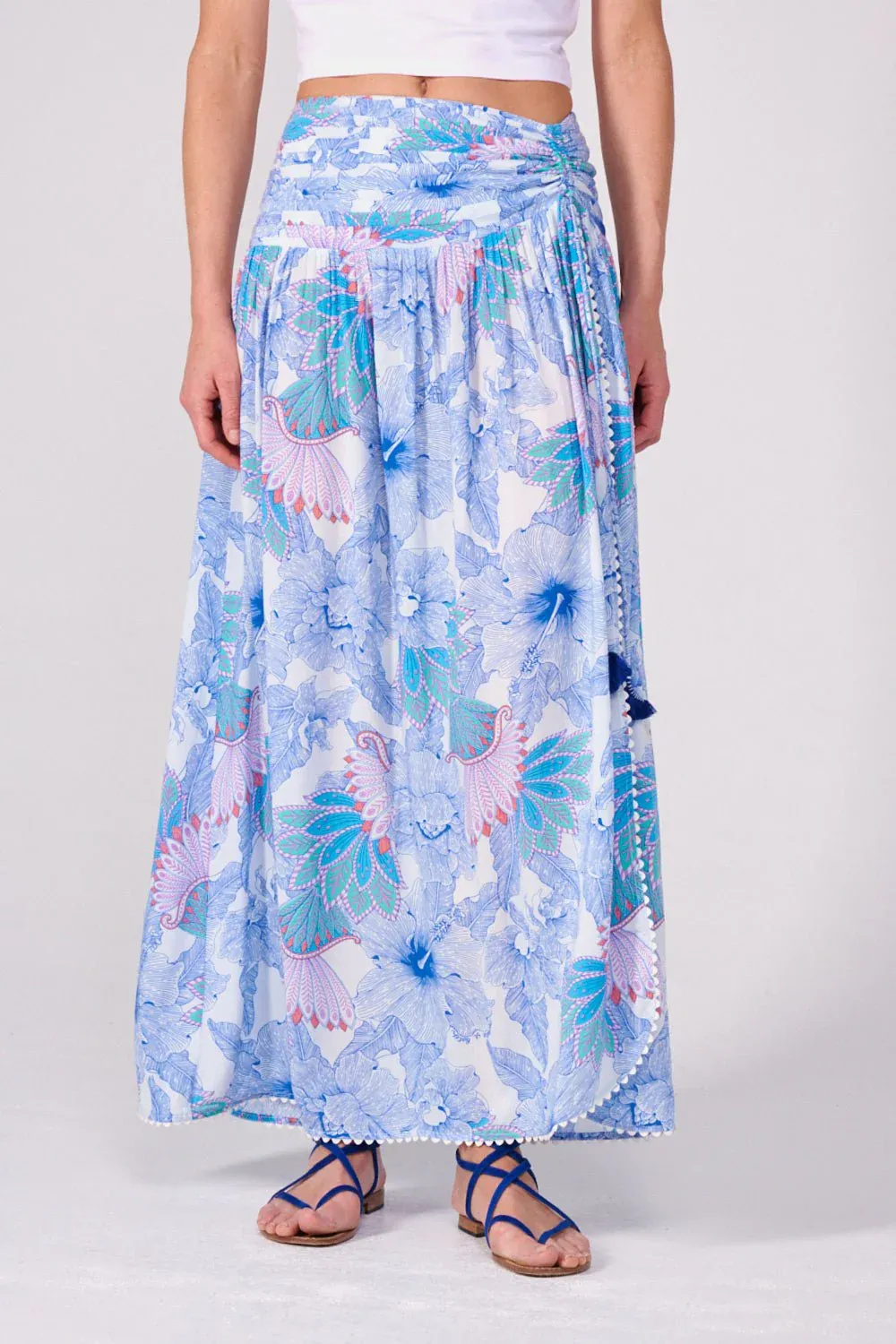 POUPETTE ST BARTH LONG SKIRT CARLA V BLUE PADANG