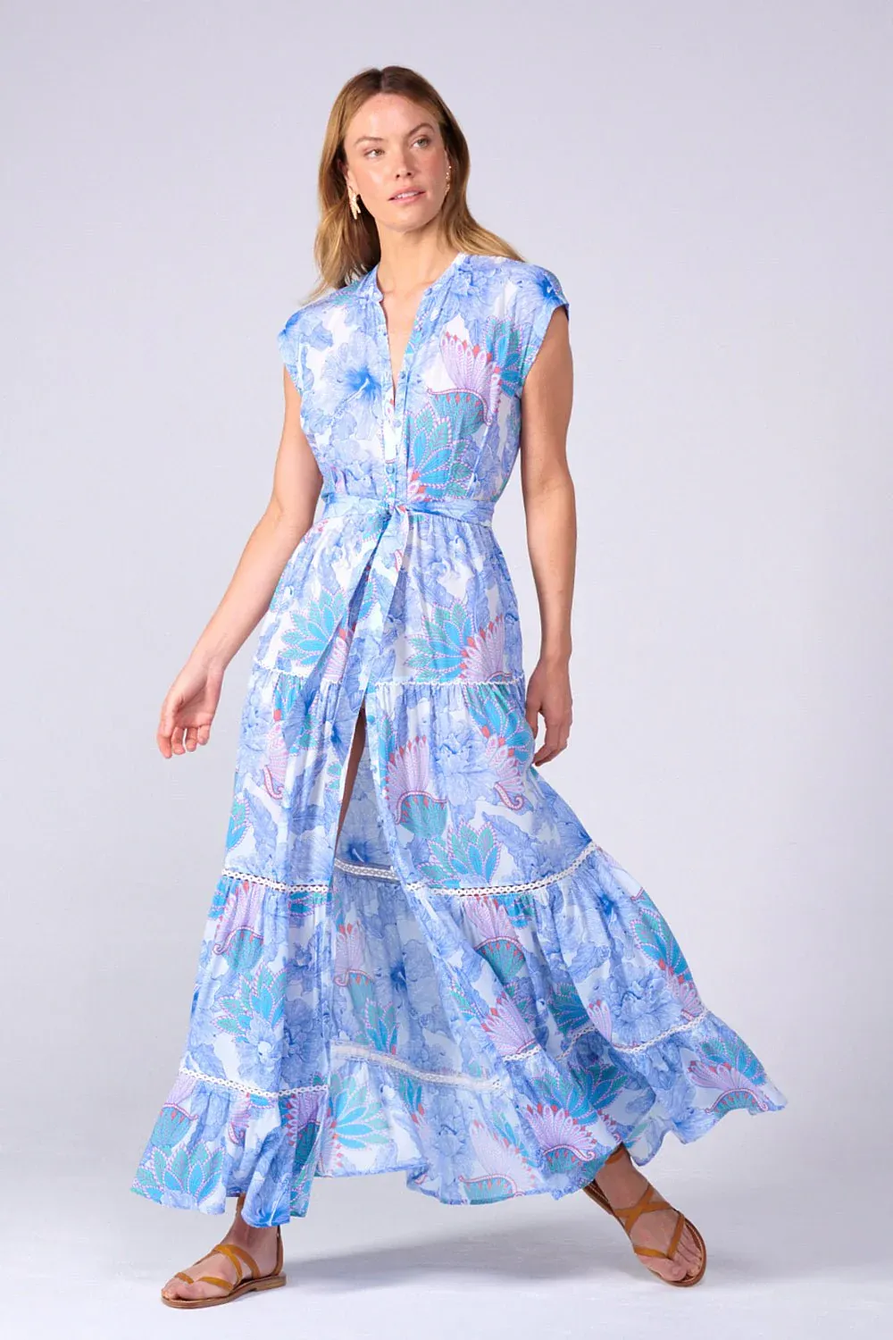 POUPETTE ST BARTH LONG DRESS KORA V BLUE PADANG