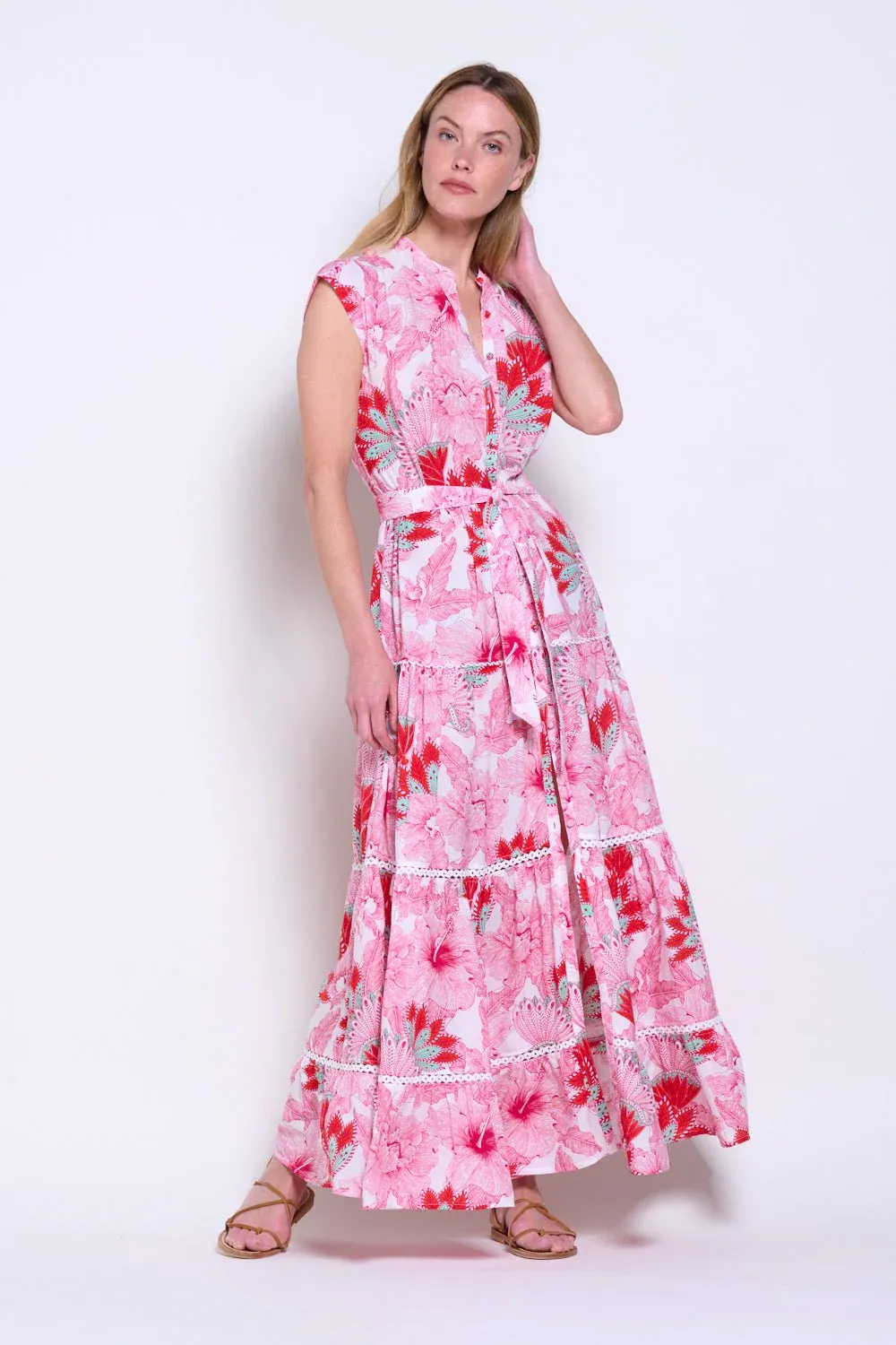 POUPETTE ST BARTH LONG DRESS KORA V PINK PADANG