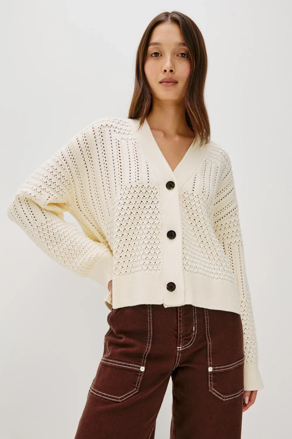 RAILS GENEVA IVORY PATCHWORK POINTELLE