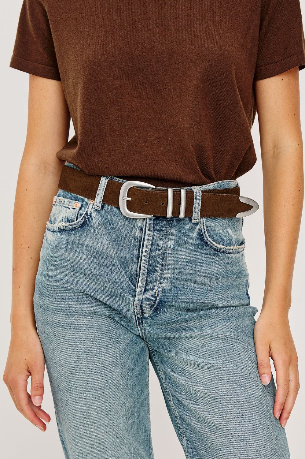 RAILS RYDER BELT CHOCOLATE SUEDE