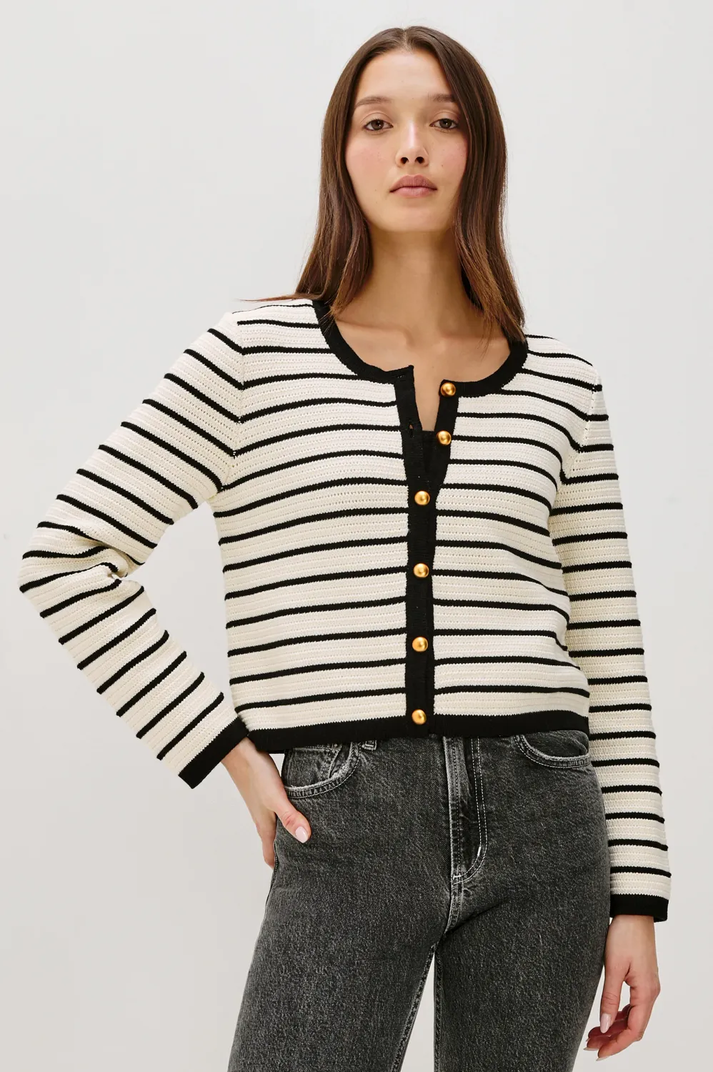 RAILS CATANIA IVORY BLACK STRIPE