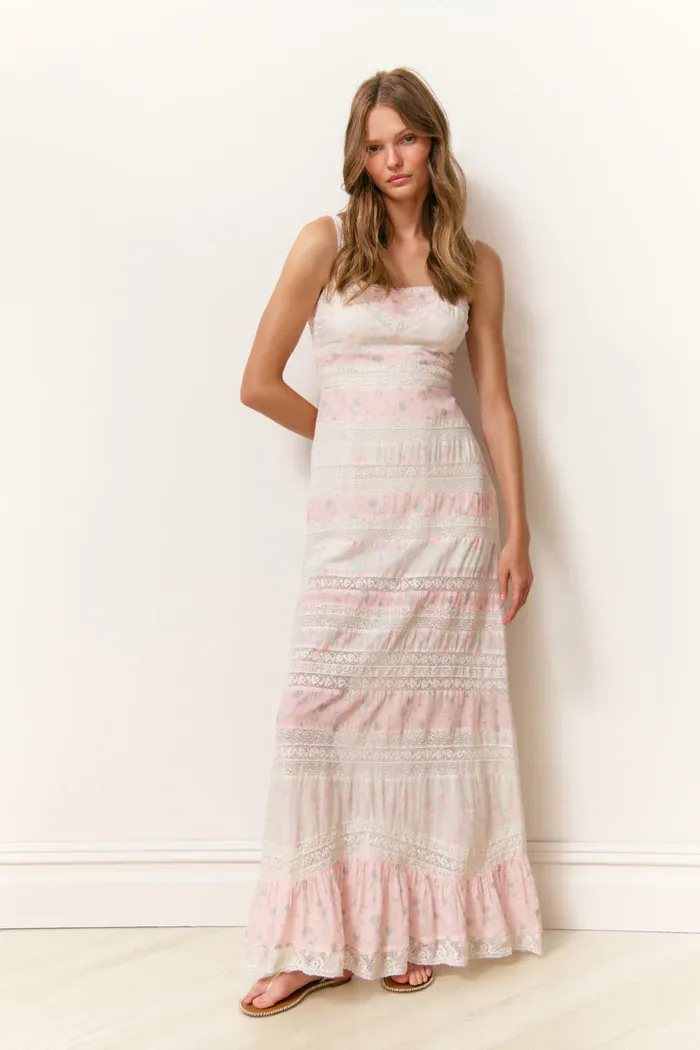 LOVE SHACK FANCY CARWEN DRESS PINK BLISS