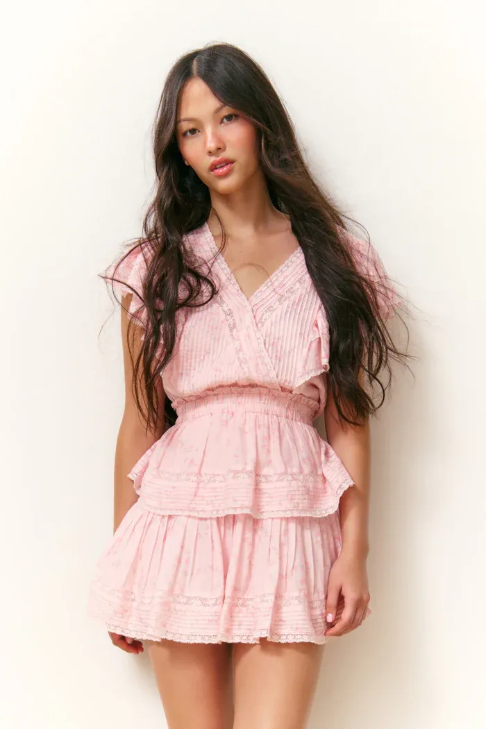 LOVE SHACK FANCY GWEN DRESS APPLE BLOSSOM
