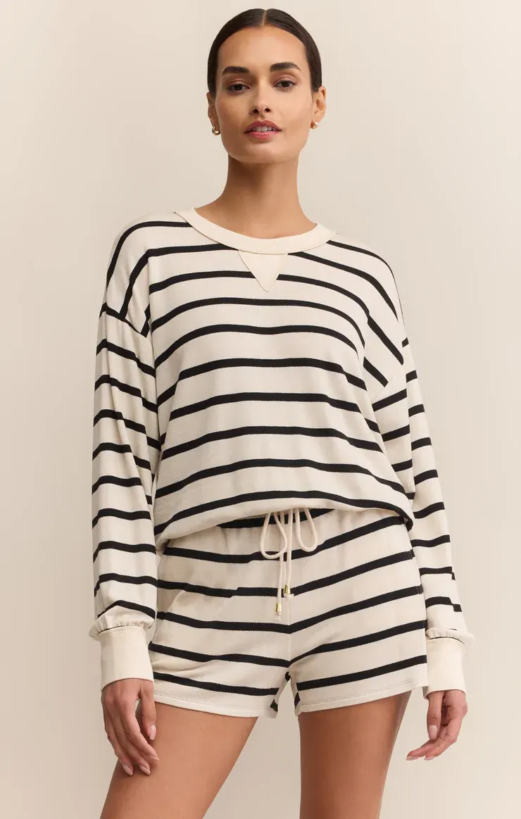 Z Supply Stand Out Striped Sweatshirt Crystal