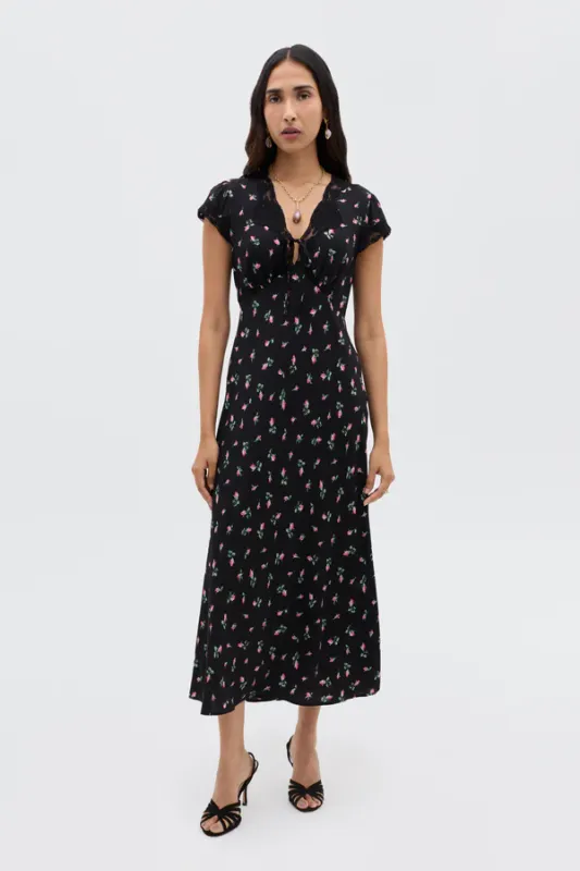 Rixo Amari Dress Sienna Bud Black