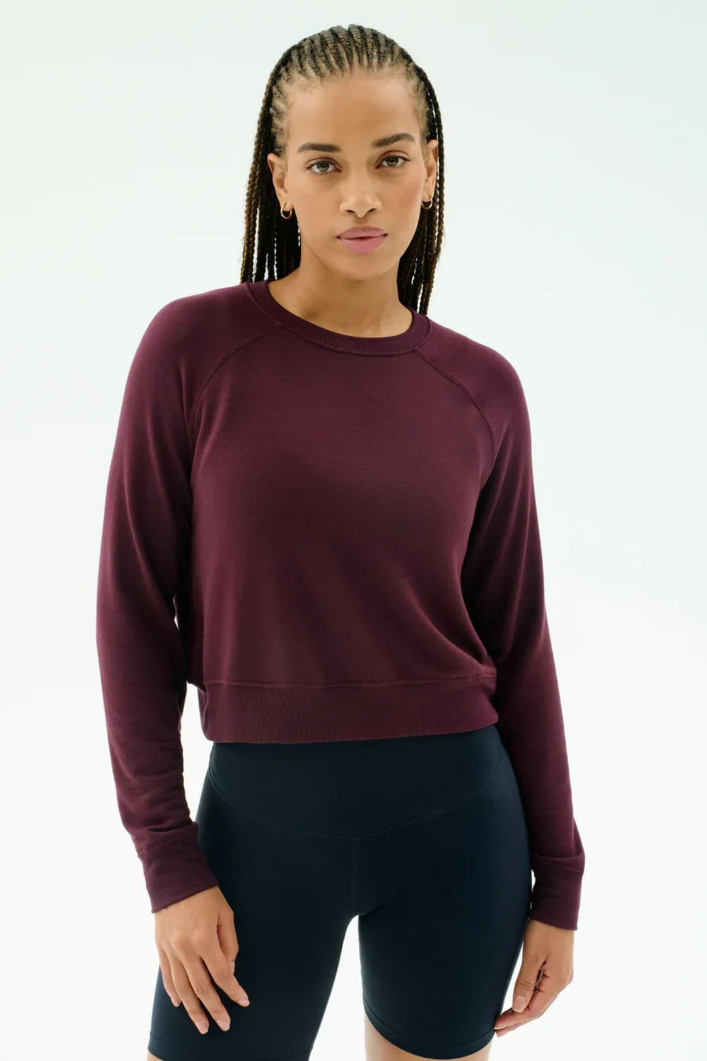 SPLITS 59 BROOKS FLEECE LONG SLEEVE  SWEATSHIRT DK CHERRY