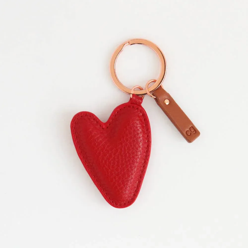Caroline Gardner Red Pebble Heart Keyring
