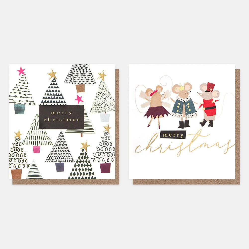 Caroline Gardner Mixed Trees Pattern &amp; Nutcracker Mice Mixed Charity Pack