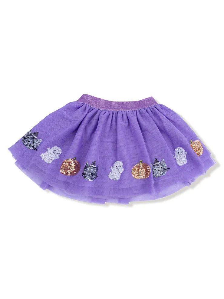 Angel Dear Tutu Skirt - Purple Cat and Ghost - Halloween