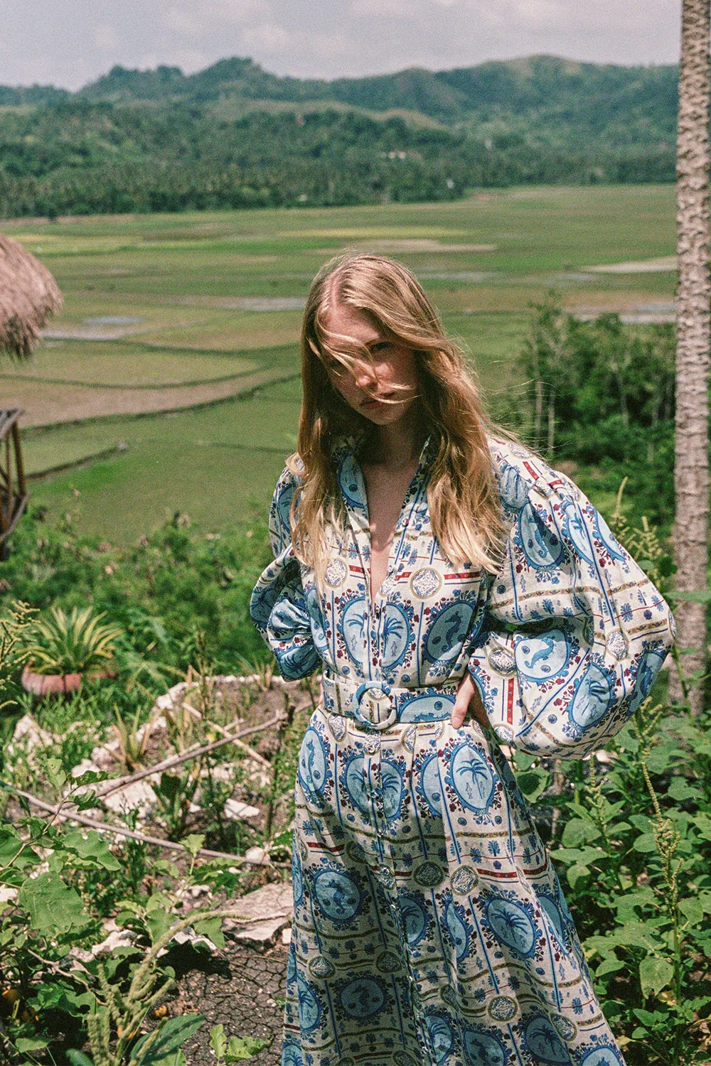 PALM NOOSA NODDY DRESS LAGOONA TILE