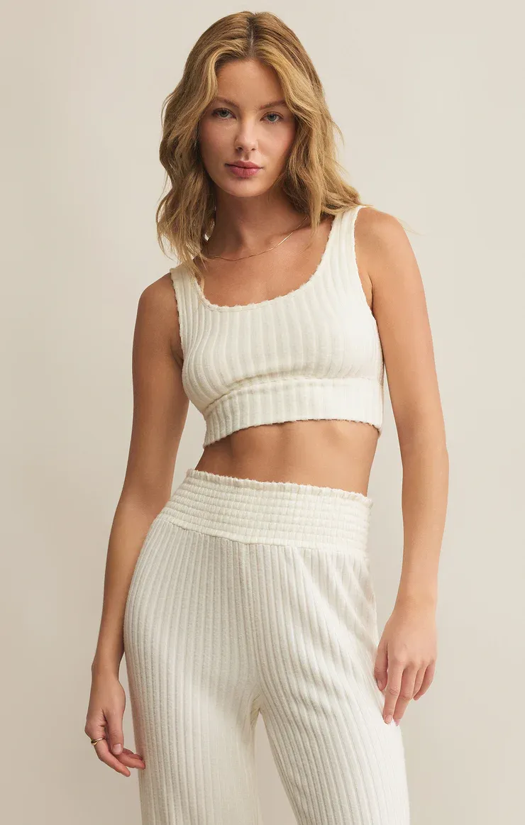 Z Supply Zoe Rib Tank Bra Bone