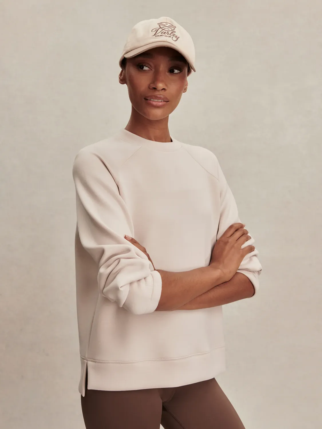 Varley zosia crew neck midlayer silver grey