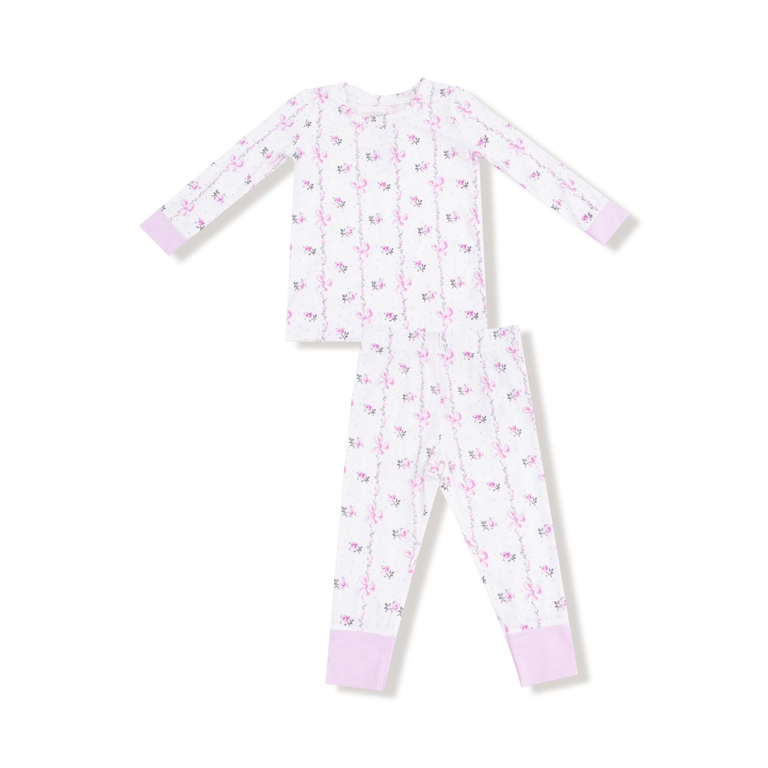 Angel Dear Dainty Buds And Bows Stripe - L/S Loungewear Set