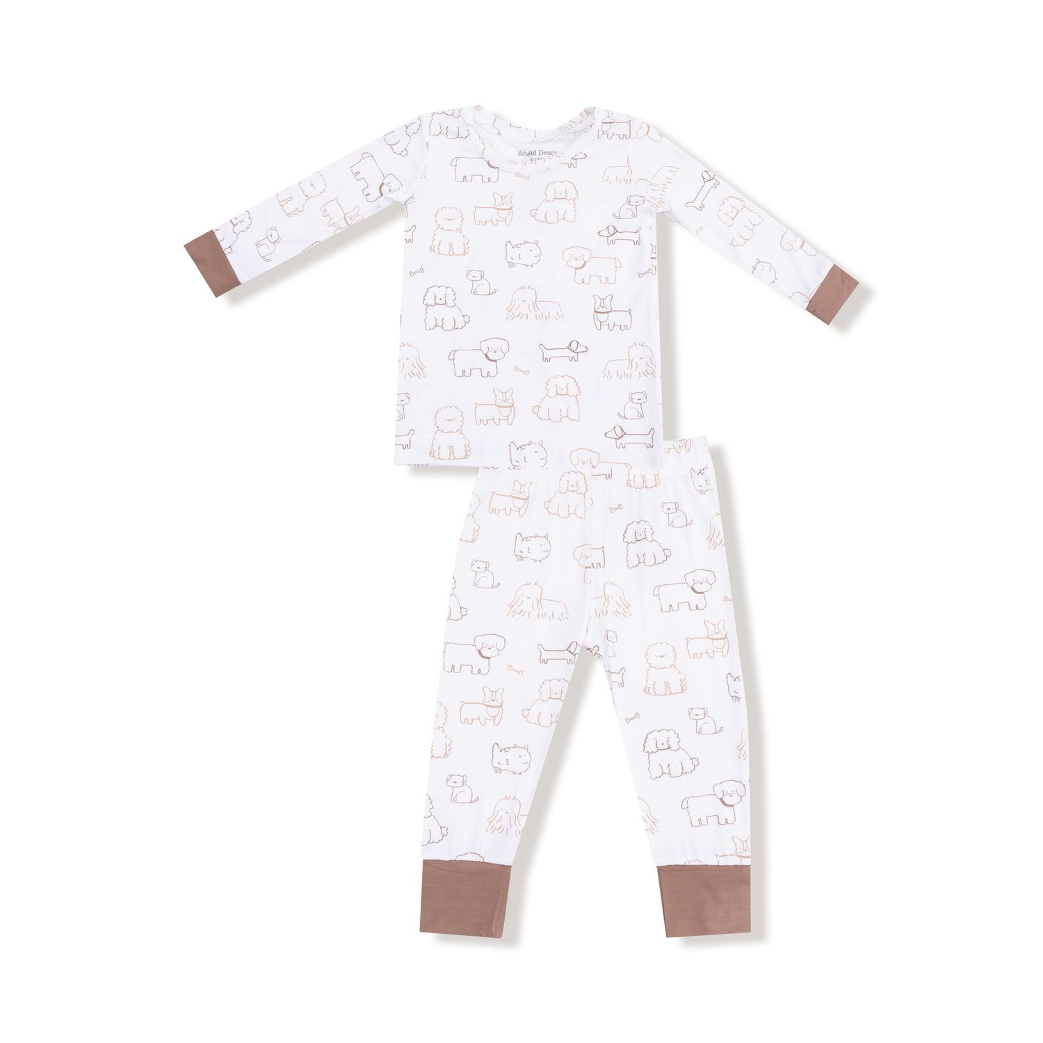 Angel Dear Neutral Pups - L/S Loungewear Set