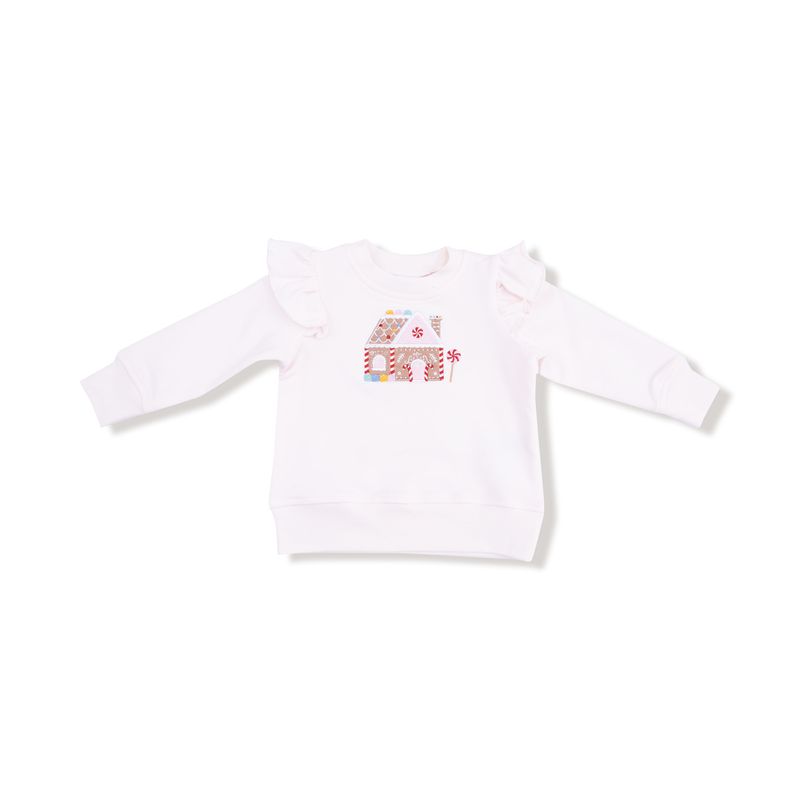 Angel Dear Gingerbread - Ruffle Shoulder French Terry Sweatshirt