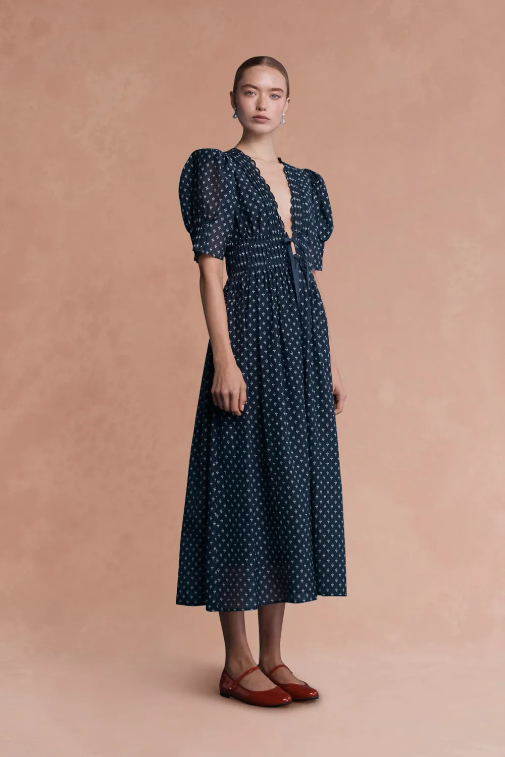 LOVAAN BOEHM DRESS NAVY FLORAL