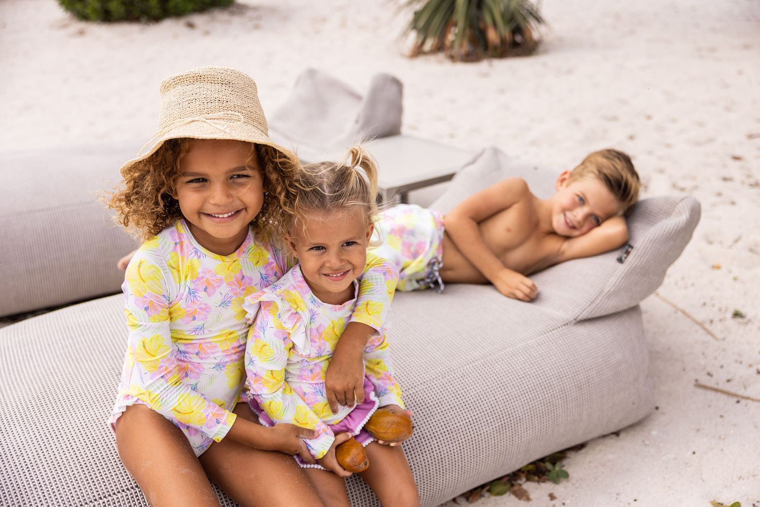 SNAPPER ROCK ALOHA VACAY RECYCLED LEG FRILL SURF SUIT MULTI