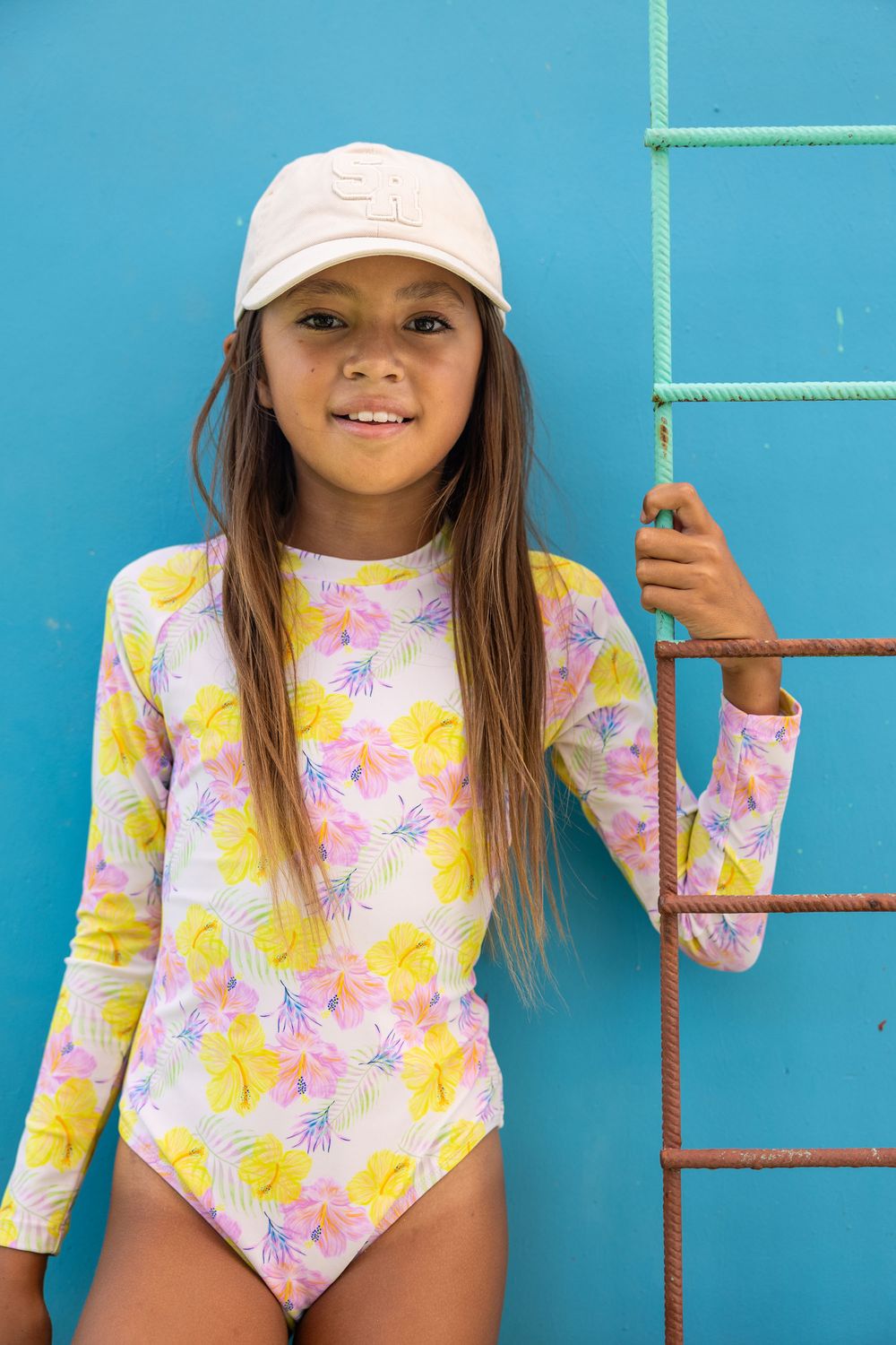 SNAPPER ROCK ALOHA VACAY RECYCLED LS SURF SUIT MULTI