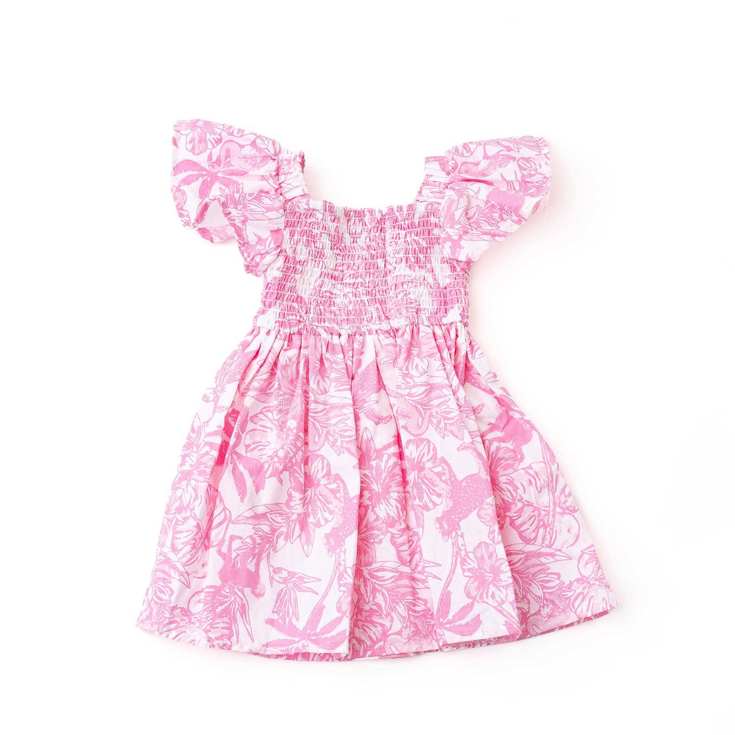 Shade Critters dress - cotton smocked - pink paradise