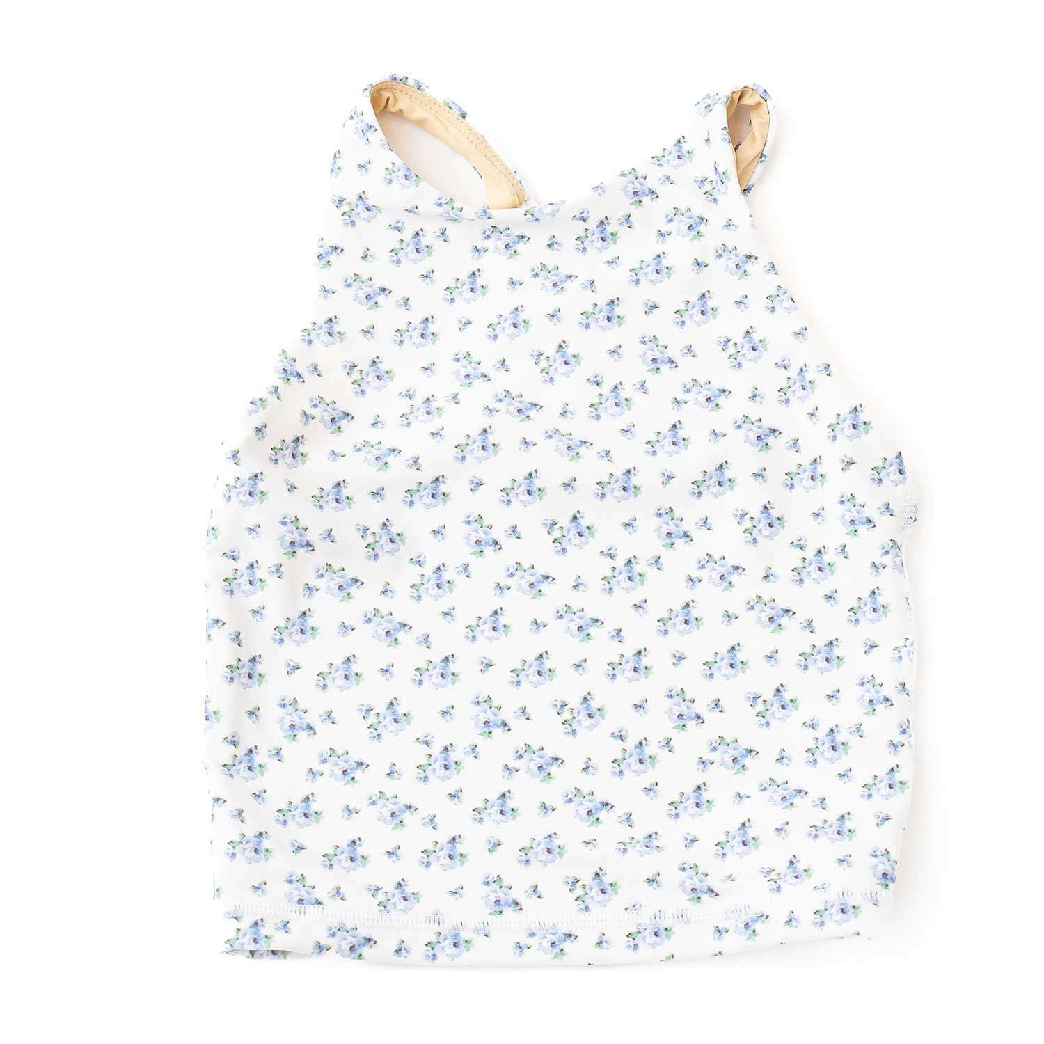 Shade Critters top - active tank - cottage floral blue