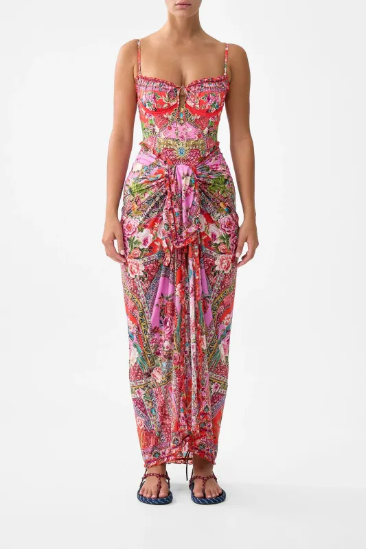 CAMILLA MULTI WEAR LONG SARONG WITH FRILL EDGE HEIRLOOM EMPIRE