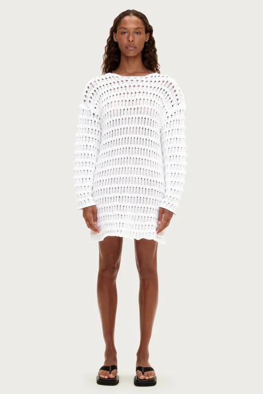 Zulu &amp; Zephyr Crochet Knit Mini Dress White