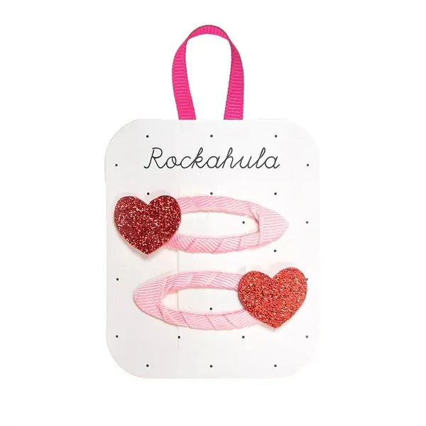 Rockahula Love Heart Glitter Clips