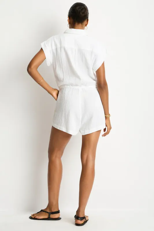 SEA LEVEL SUNSET PLAYSUIT WHITE