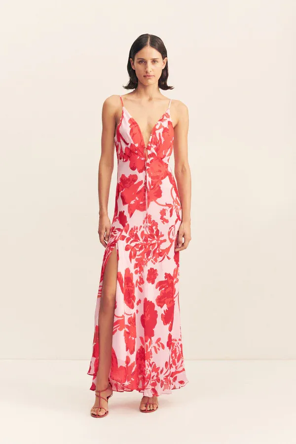 Shona Joy Aleyna Plunged Maxi Dress