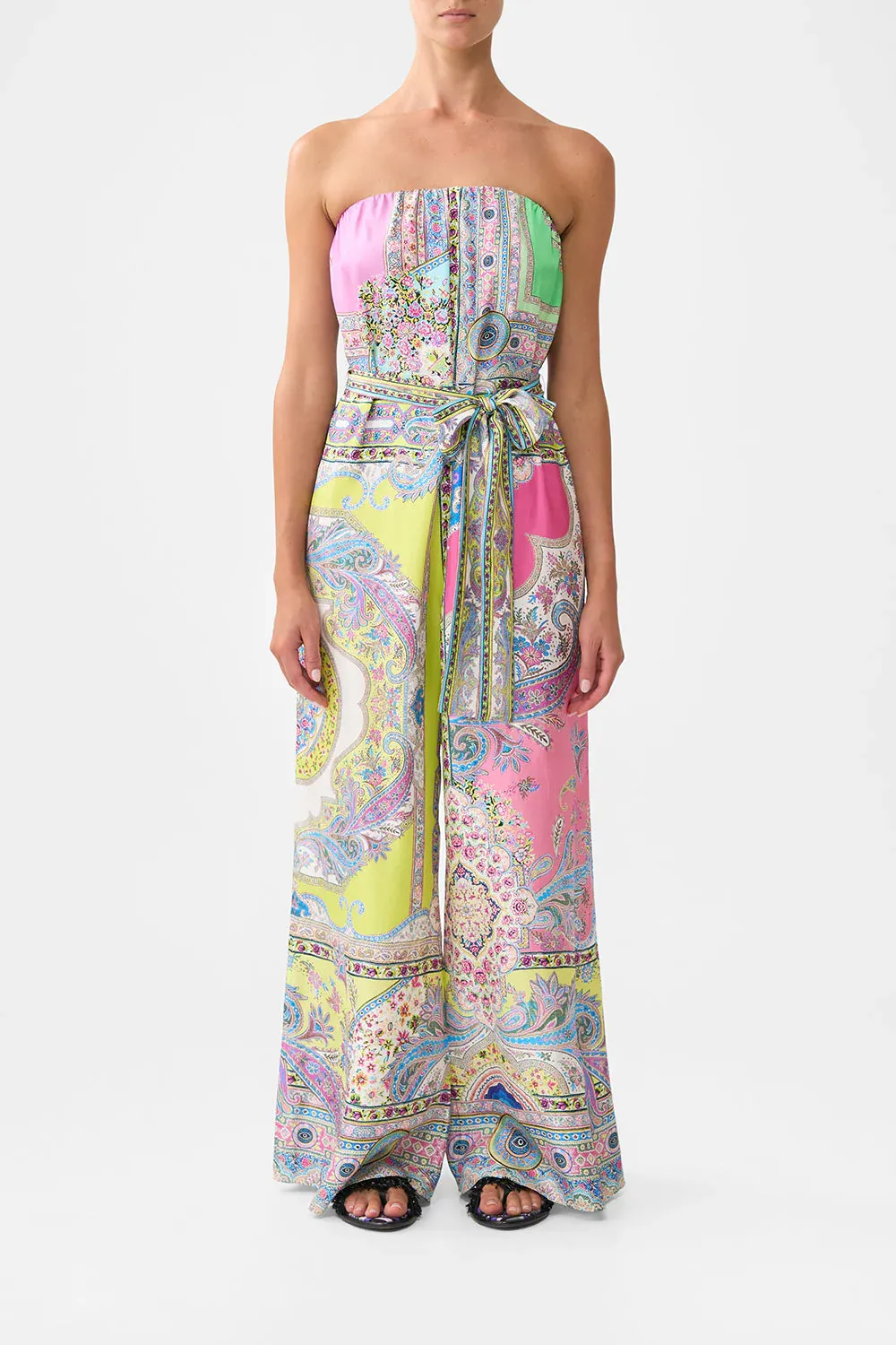 CAMILLA TIE WAIST STRAPLESS JUMPSUIT - MAGIC CARPET RIDE