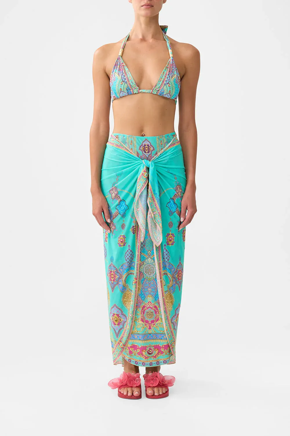 CAMILLA LAYERED MAXI SARONG WITH TIE FRONT - THE CONCUBINE CORRIDOR