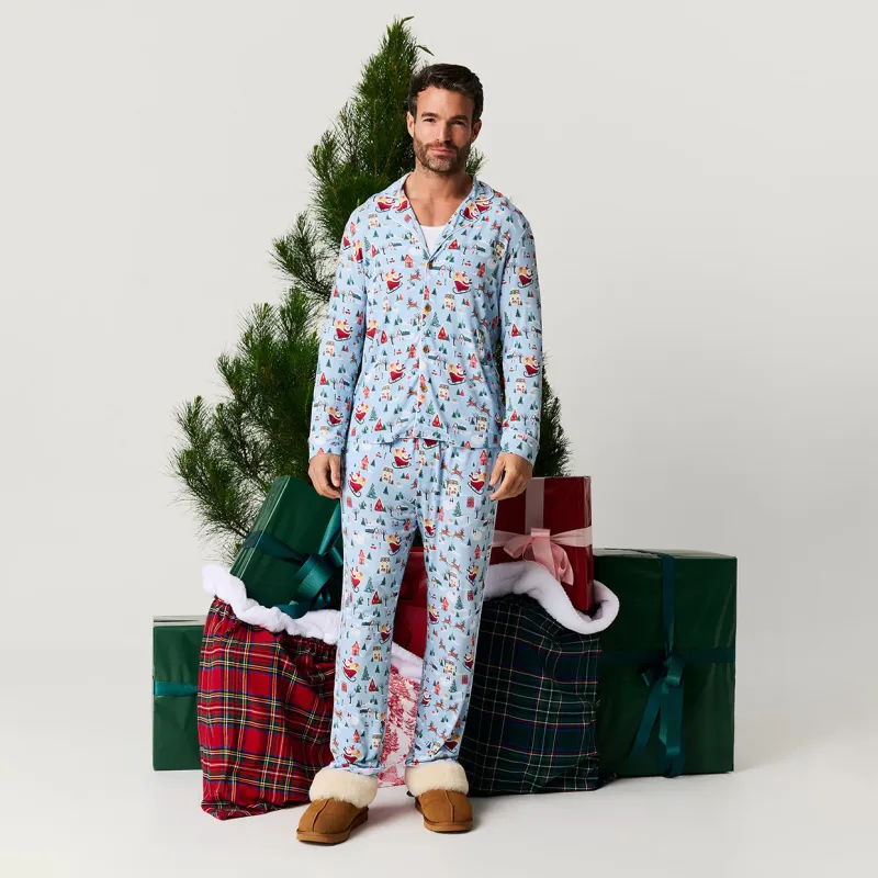 POSH PEANUT MENS PJ CHRISTMASVILLE